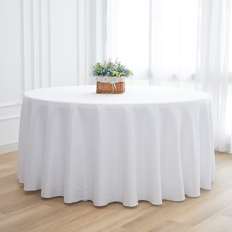 Grands nappes de banquet de mariage de couleur solide en polyester rond