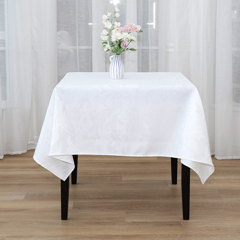 Craque de jacquard rectangulaire blanc 150x150 '