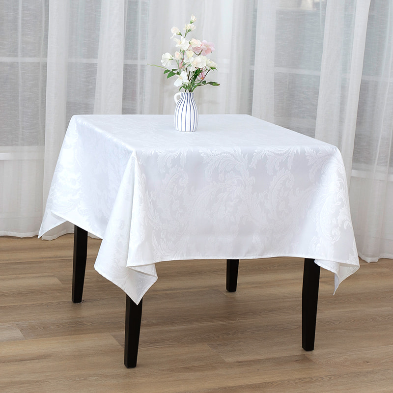 Craque de jacquard rectangulaire blanc 150x150 '