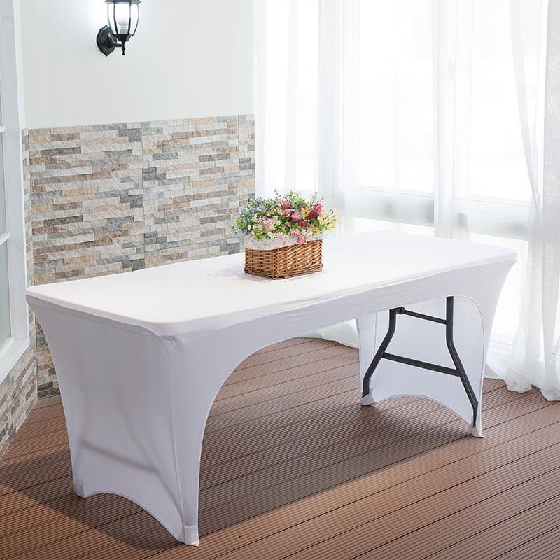 Couvercle de table élastique de couleur ordinaire avec ouvertures des deux côtés