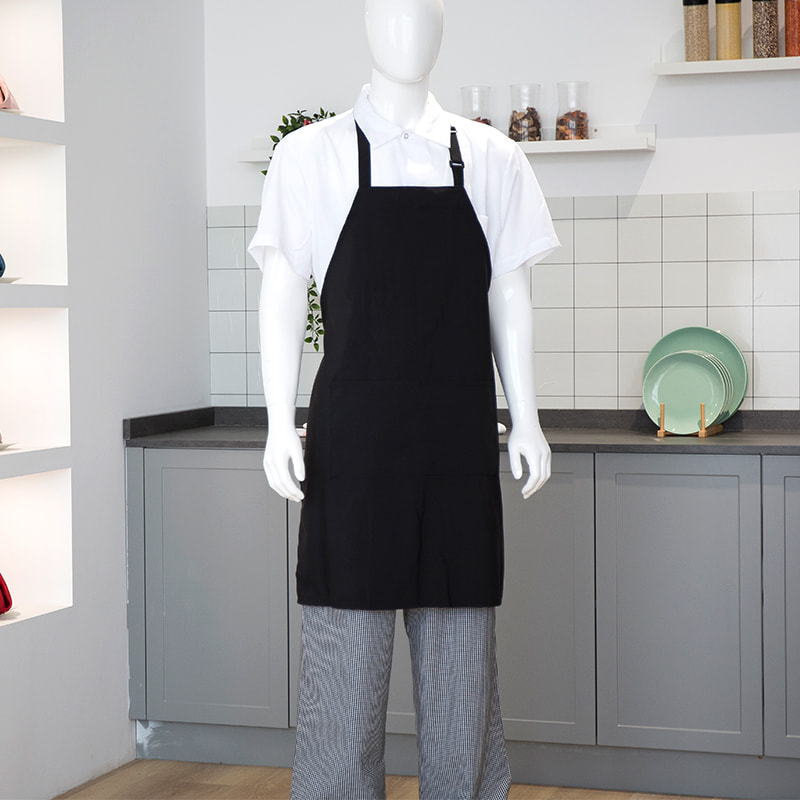 Tablier de cou fil en polyester en polyester 33x27 '' avec poches et boutons réglables