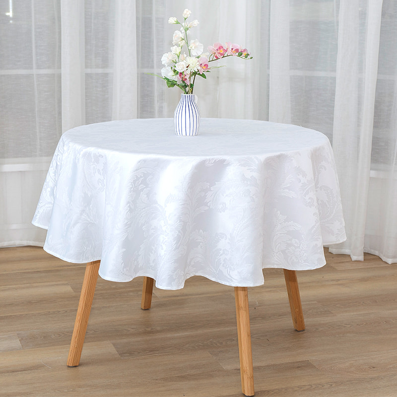 R160cm Geométrique gris circulaire jacquard nappe