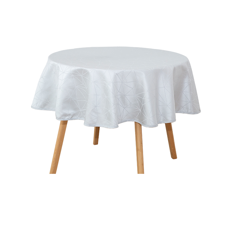 R160cm Geométrique gris circulaire jacquard nappe
