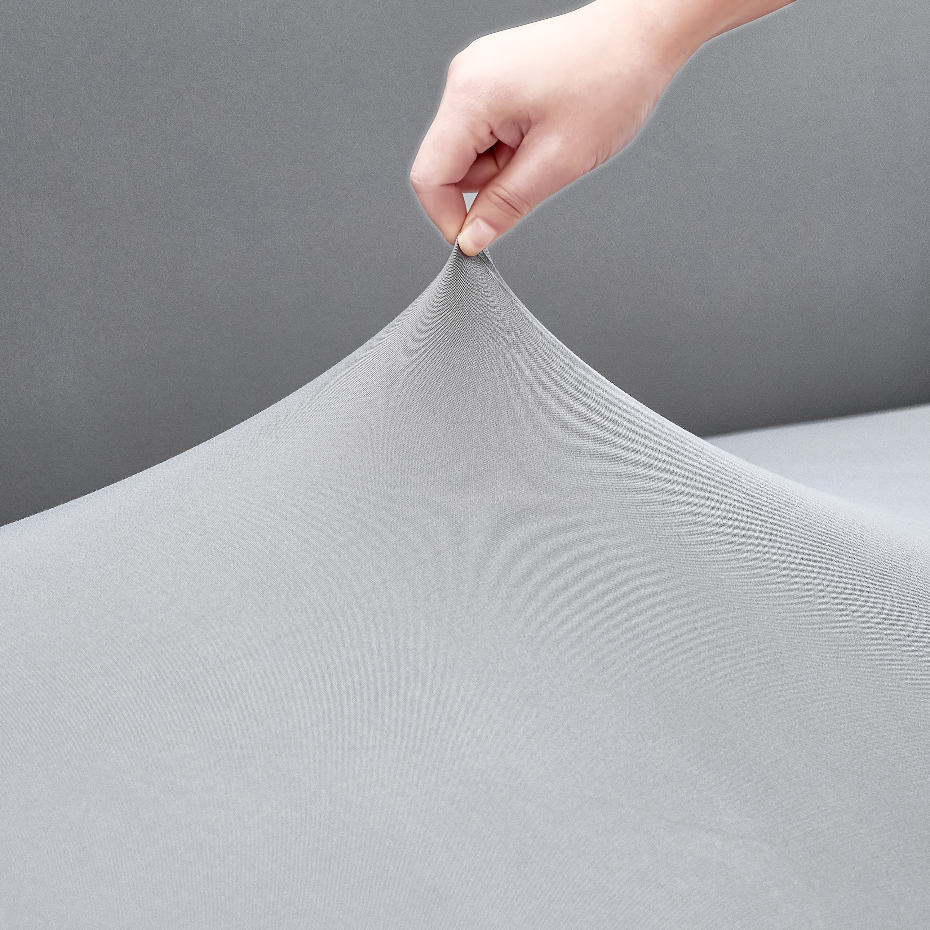 Housse de canapé élastique gris en microfibre en microfibre
