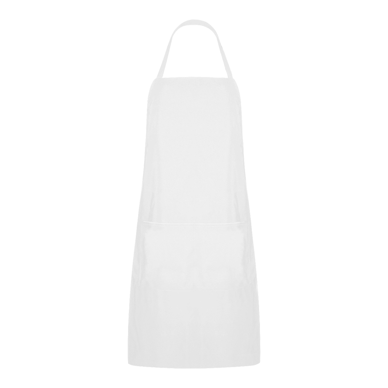 Tablier de bavardage en polyester blanc avec deux poches