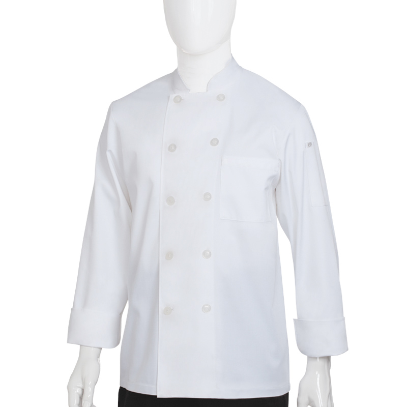 chemise de chef à manches longues blanches