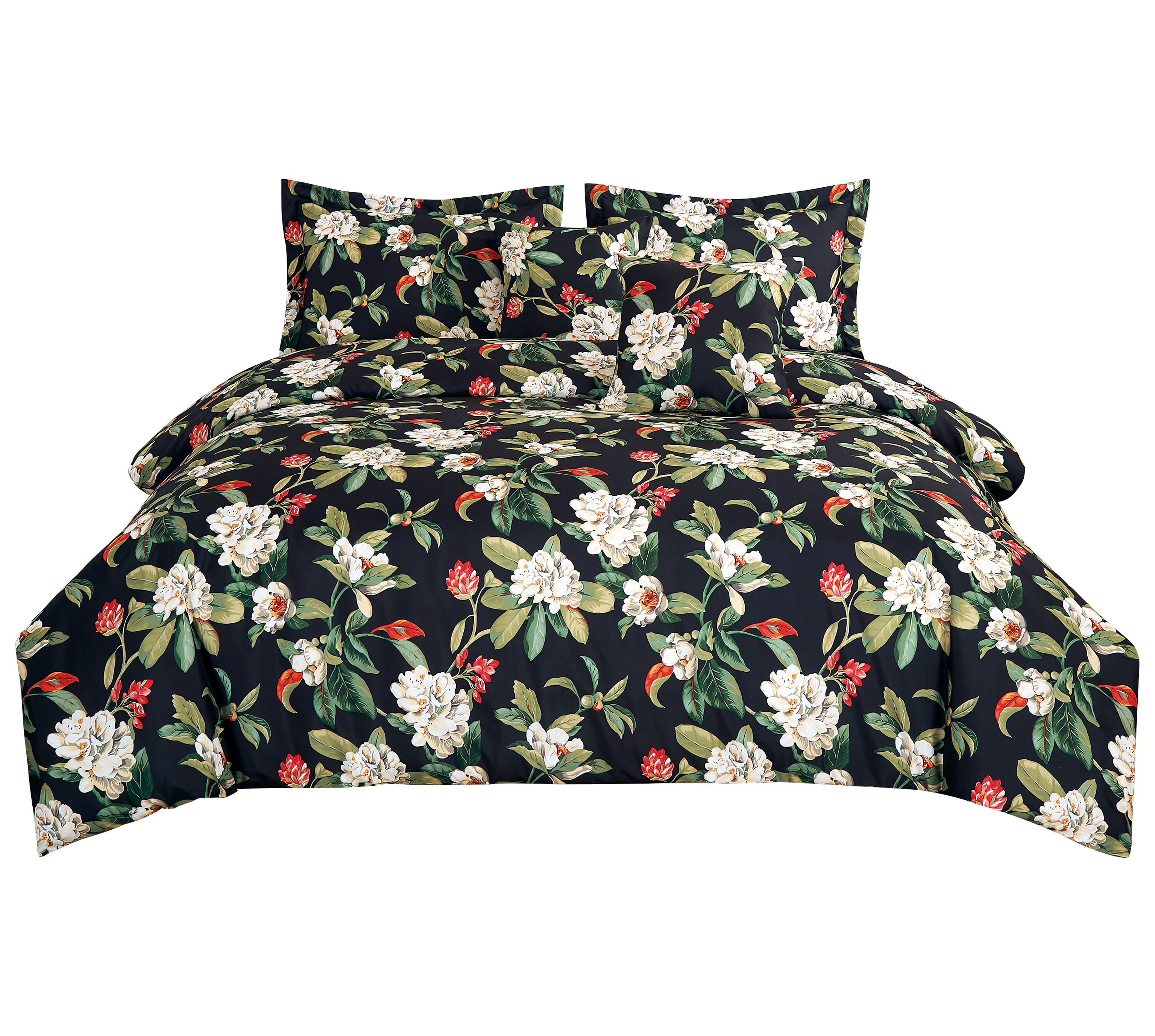 Kit de lit imprimé de pivoine noire