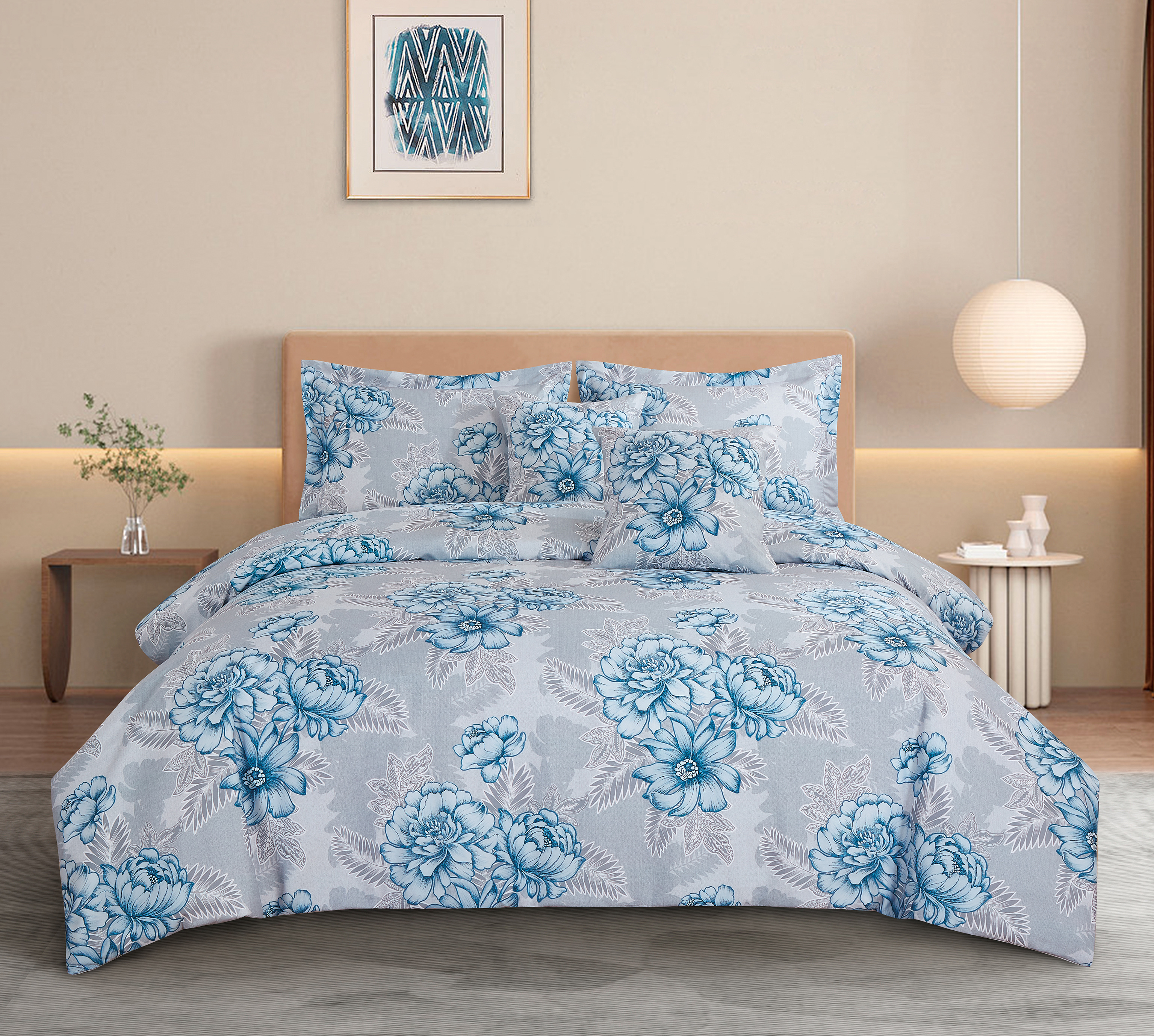 Big Blue Peony Printing Liberding