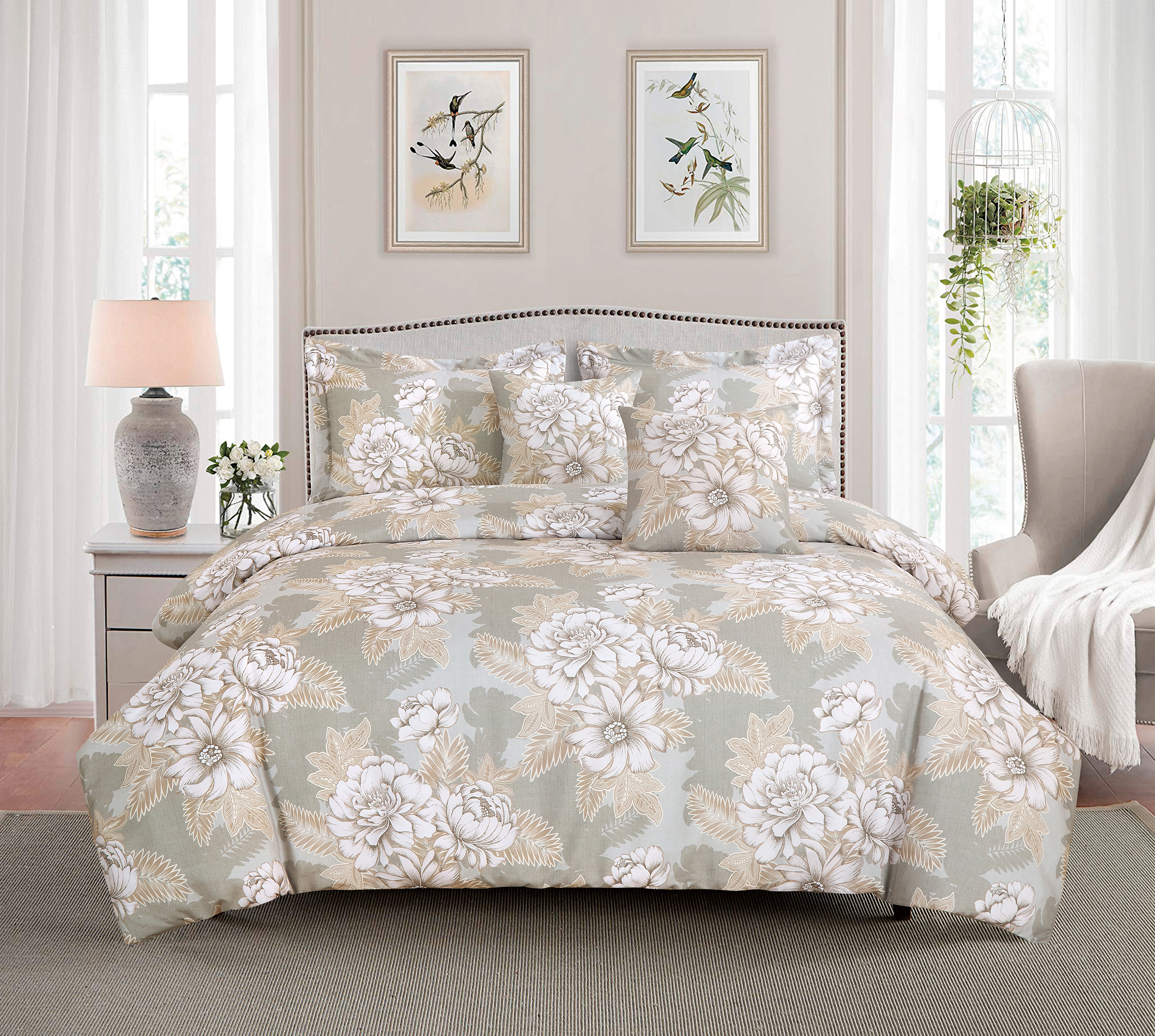 Big Blue Peony Printing Liberding